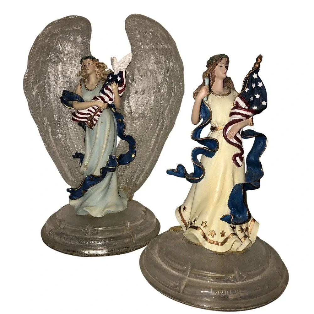 Vtg LOT Of 2  Resin Angel of Glory & Liberty Spirit of‎ America 8